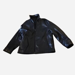 Nautica vintage y2k genuine leather bomber zip up jacket size large